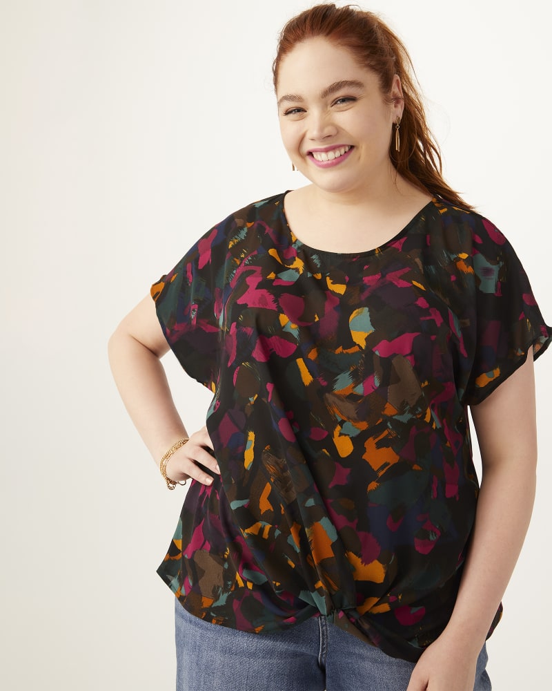 Front of plus size Ellise Knot-Front Blouse by Meri Skye | Dia&Co | dia_product_style_image_id:163191